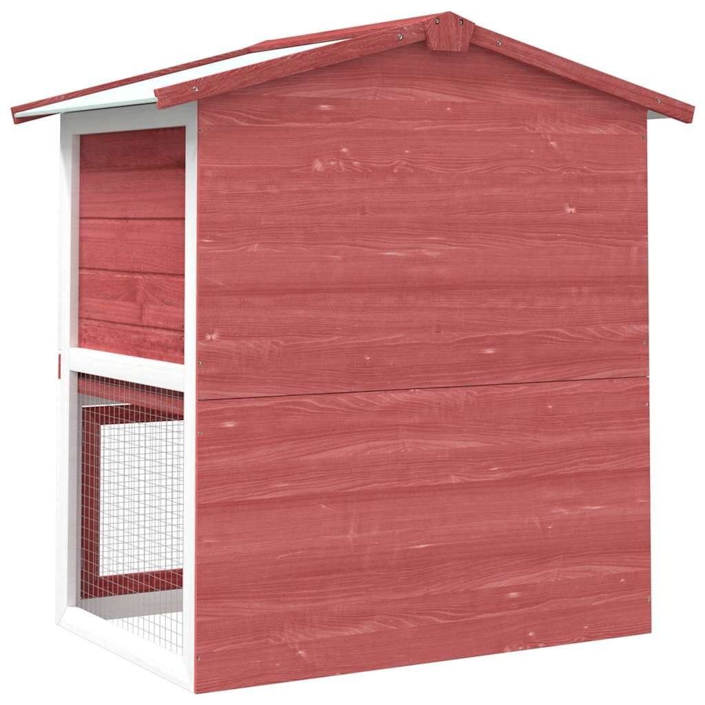 vidaXL Konijnenhok Rood - Buiten, 3 Deuren - 35% Korting!