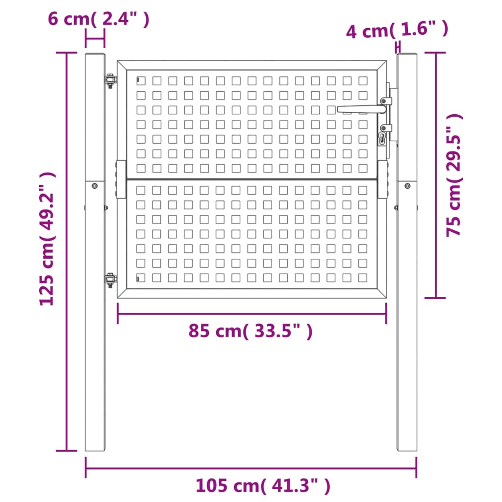 vidaXL Poort Antraciet 105x125cm - 60% Korting!