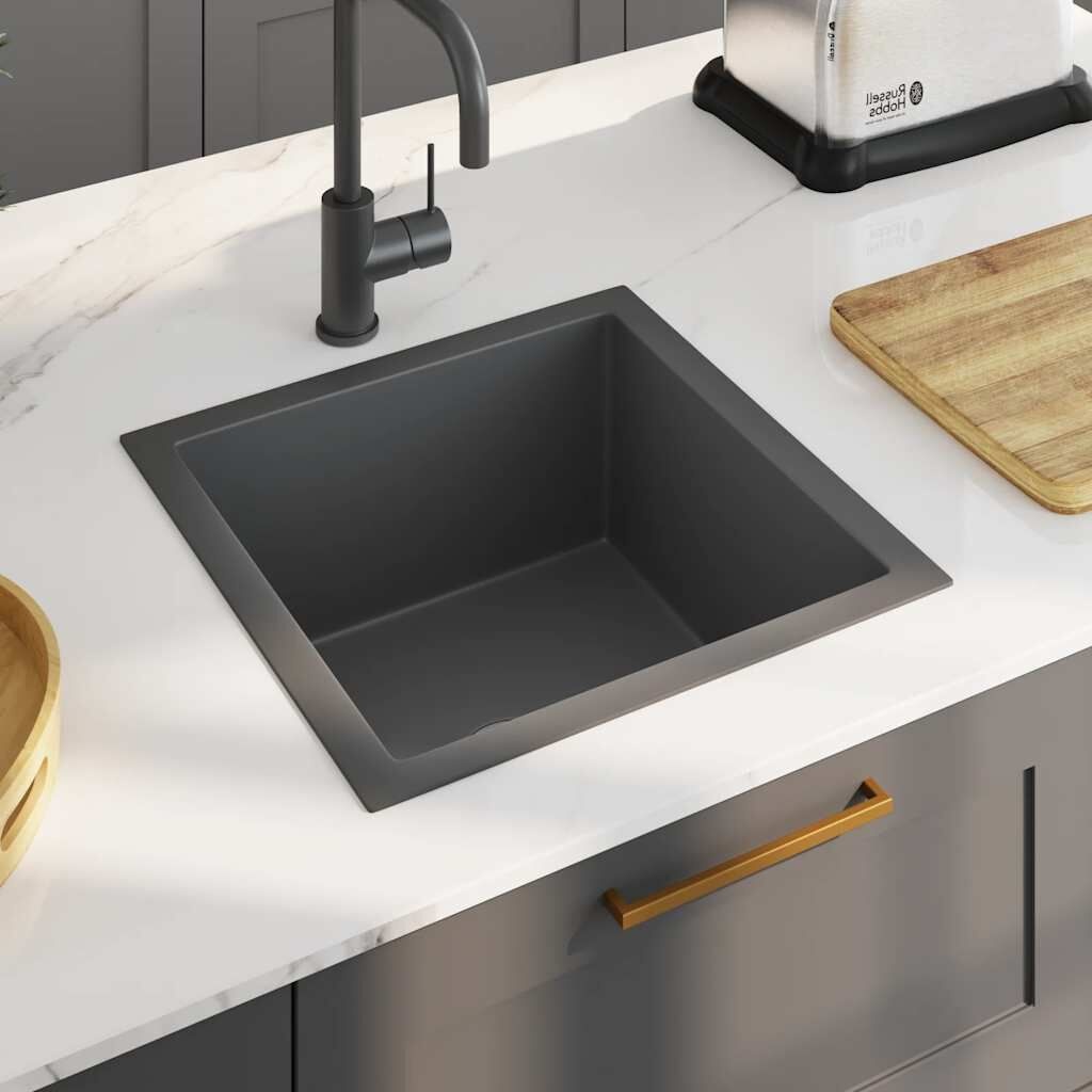 vidaXL Handgemaakte Zwarte RVS Gootsteen - 35% Korting!