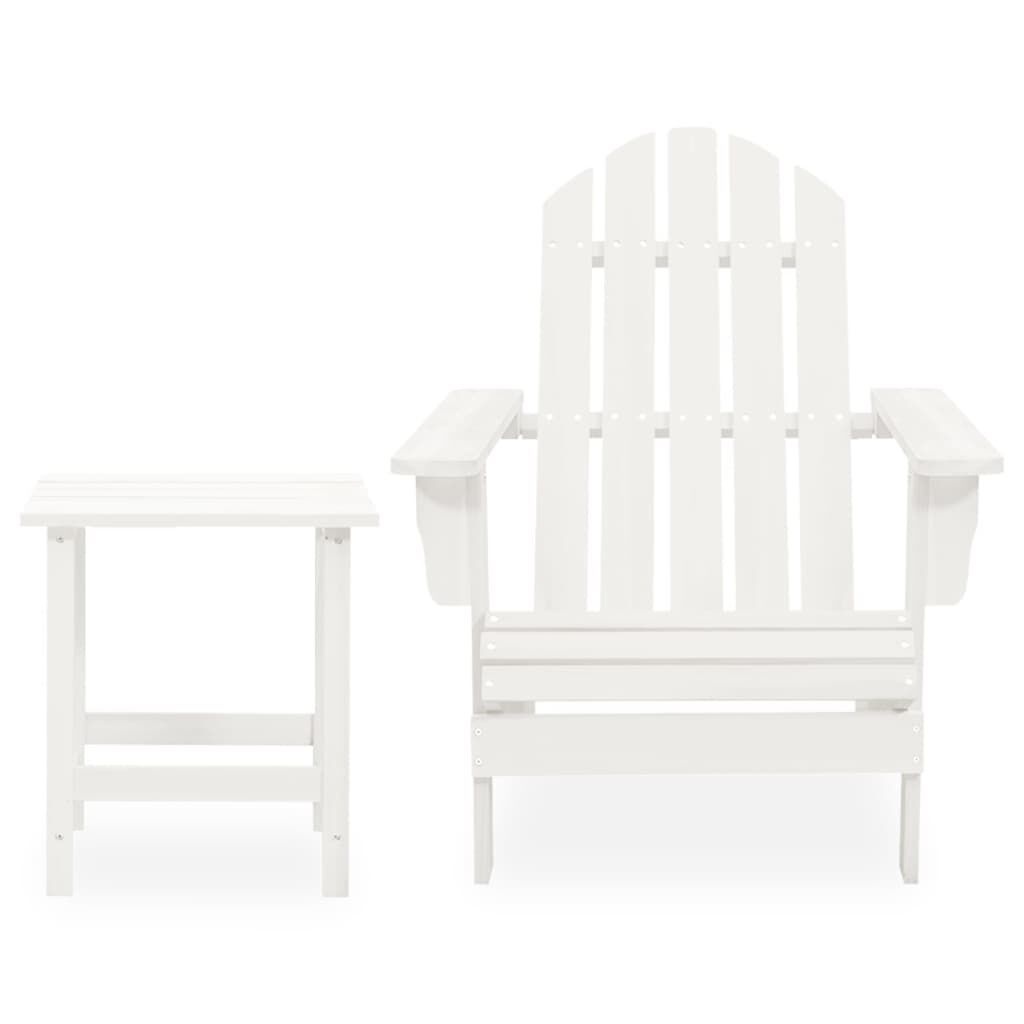 Adirondack Tuinstoel + Tafel Vurenhout Wit -35% Korting!