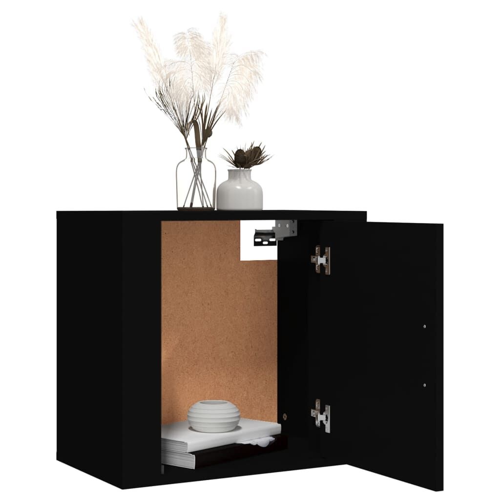 vidaXL Nachtkastje Zwart Wand -50x30x47cm - 35% Korting!