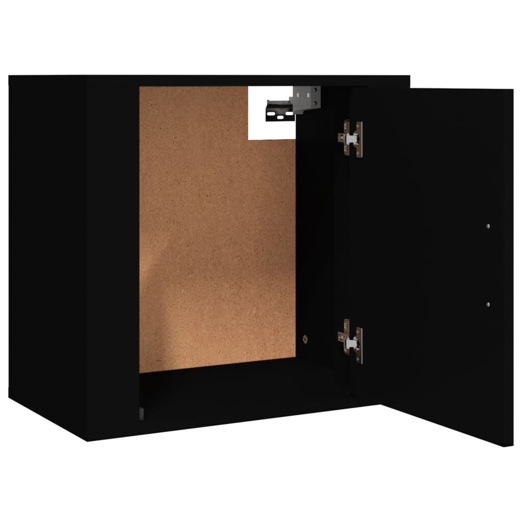 vidaXL Nachtkastje Zwart Wand -50x30x47cm - 35% Korting!