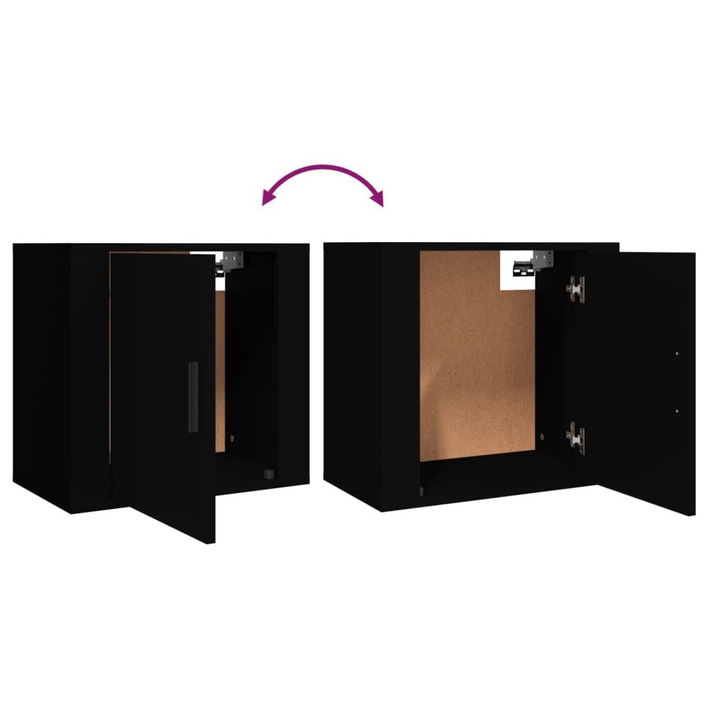 vidaXL Nachtkastje Zwart Wand -50x30x47cm - 35% Korting!