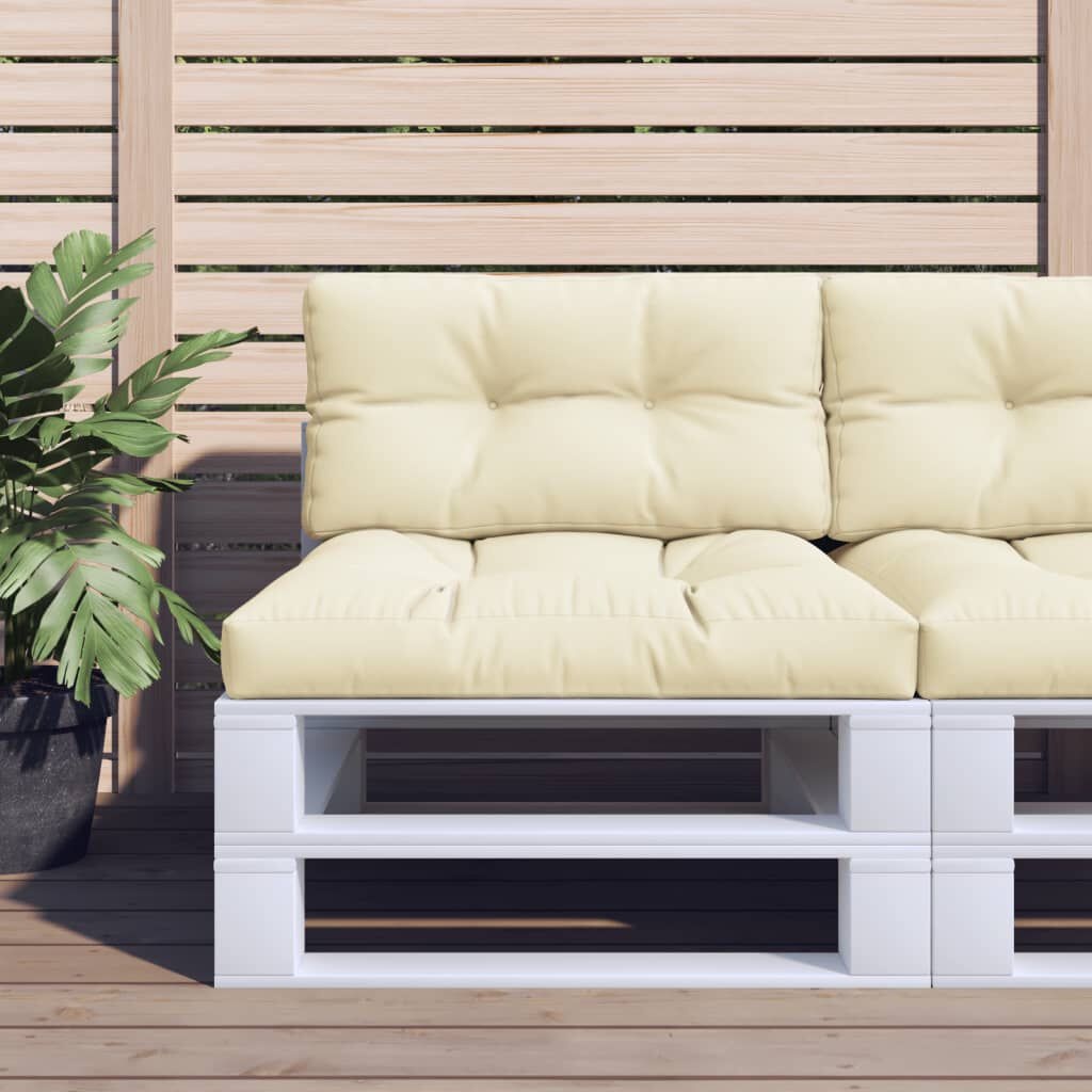 vidaXL Palletkussens Crème - Set van 2 - 35% Korting!