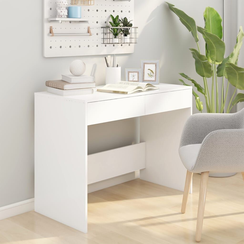 vidaXL Bureau Wit 101cm - Zo Goed Als Nieuw! 35% Korting