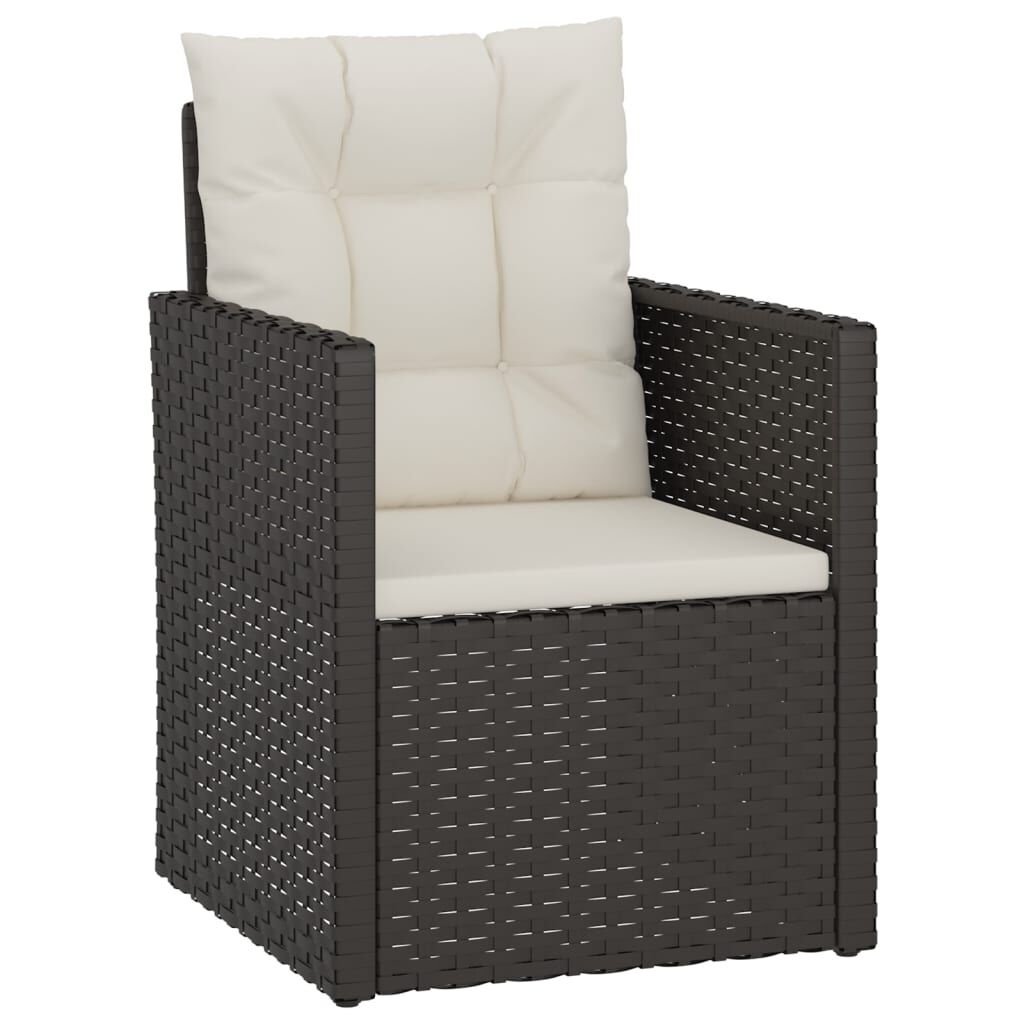 Tuinstoel Poly Rattan Zwart met Kussens - 35% Korting!