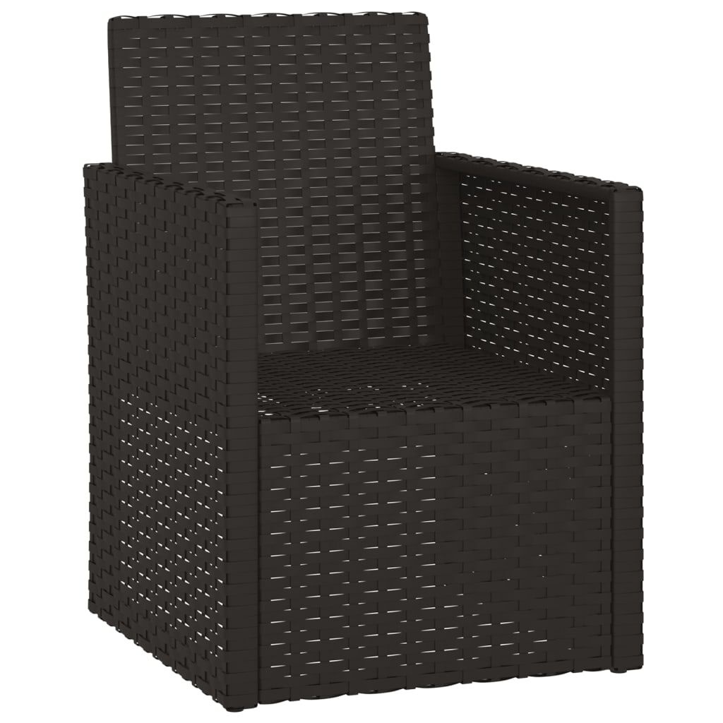 Tuinstoel Poly Rattan Zwart met Kussens - 35% Korting!