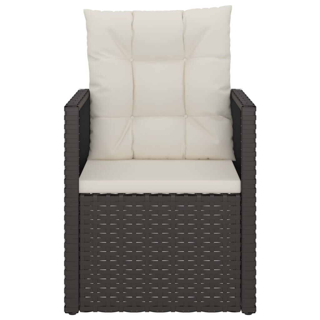 Tuinstoel Poly Rattan Zwart met Kussens - 35% Korting!