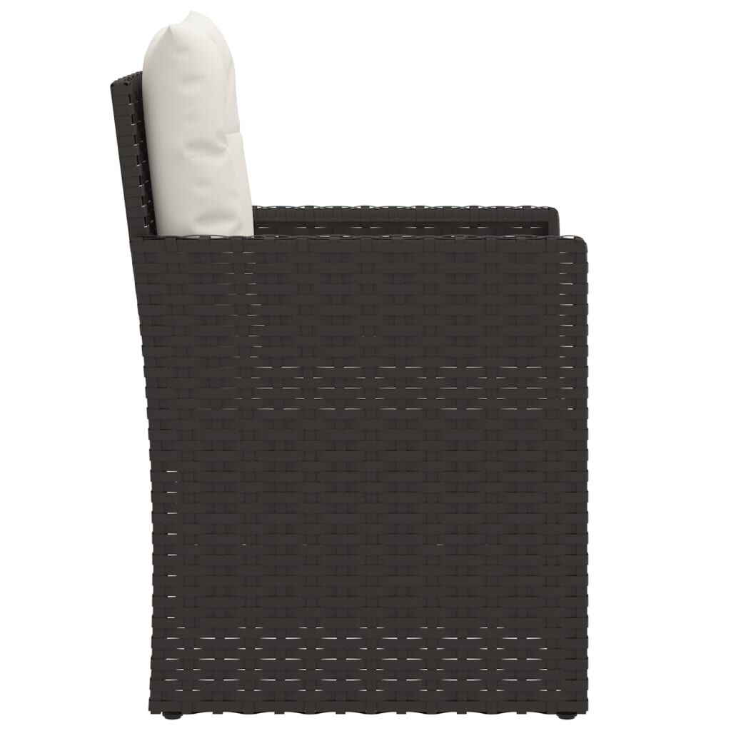 Tuinstoel Poly Rattan Zwart met Kussens - 35% Korting!