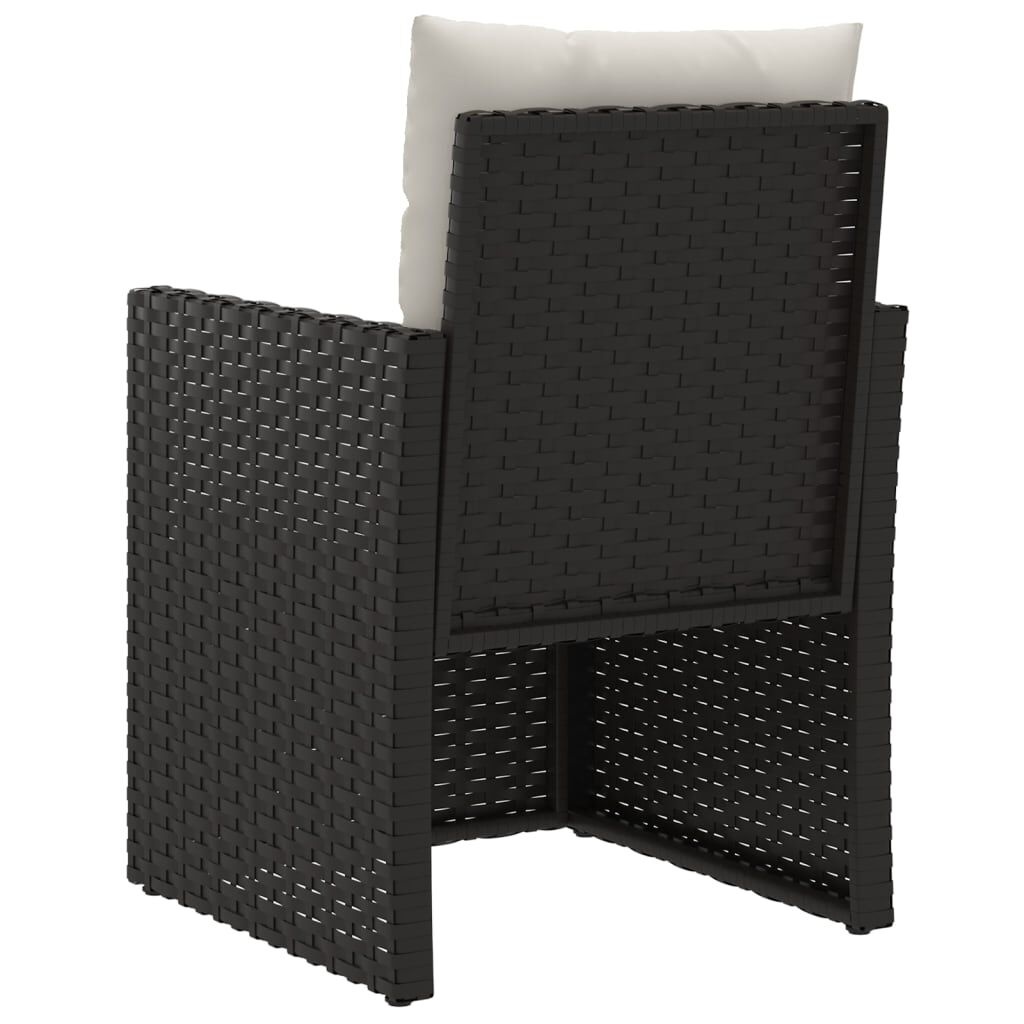Tuinstoel Poly Rattan Zwart met Kussens - 35% Korting!