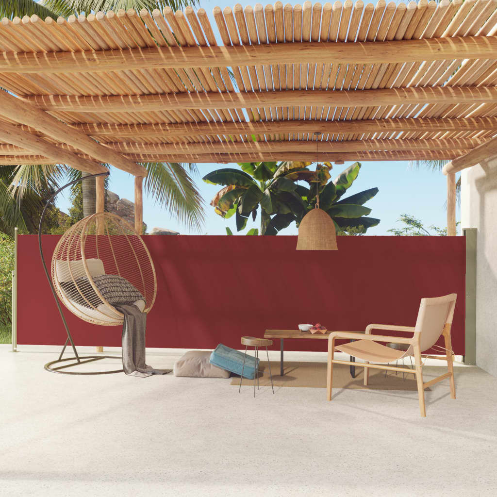 VidaXL Uittrekbaar Tuinscherm 140x600 cm Rood - 35% Korting!