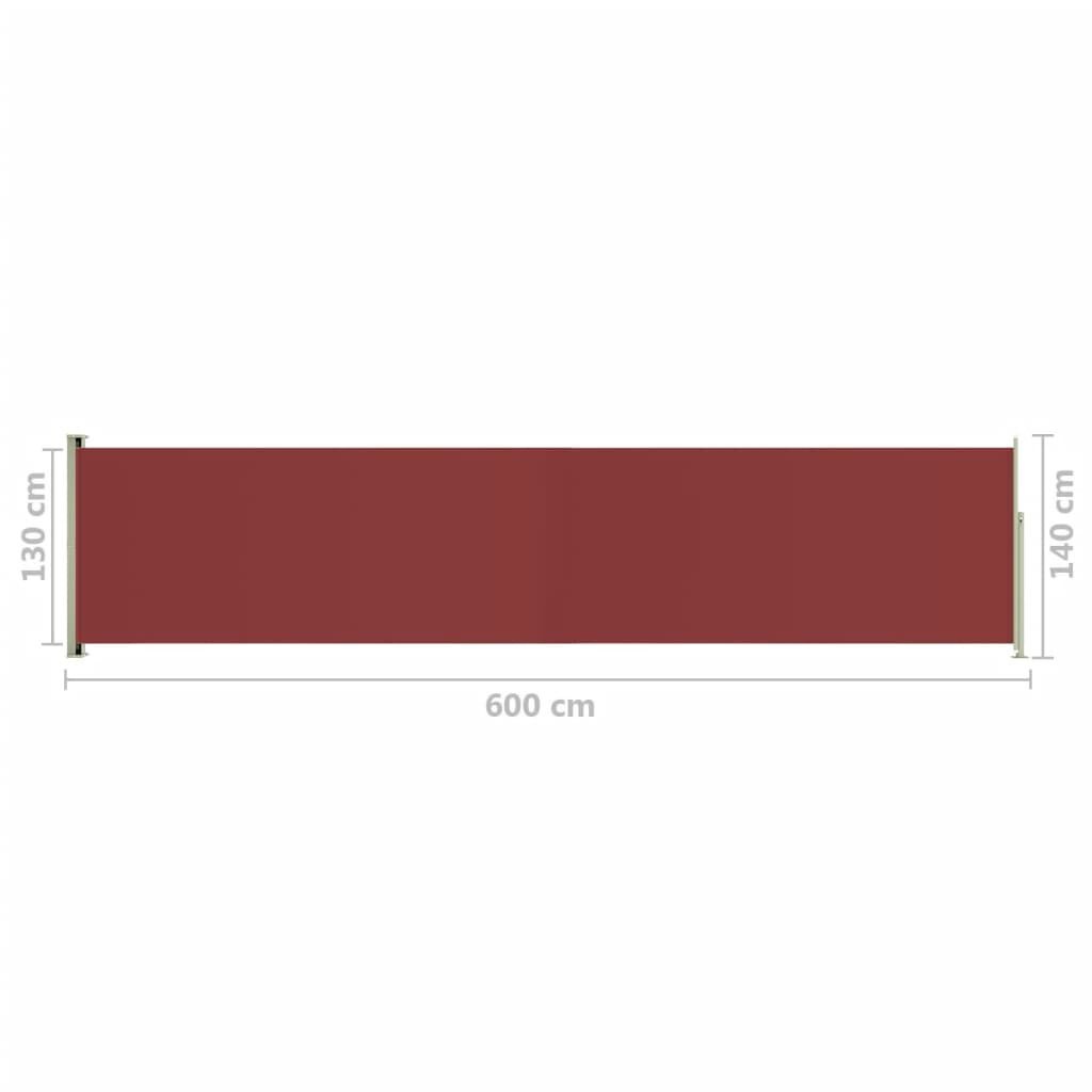 VidaXL Uittrekbaar Tuinscherm 140x600 cm Rood - 35% Korting!