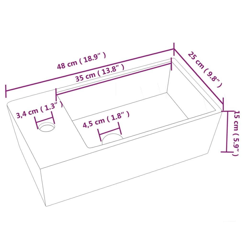 VidaXL Keramische Wasbak Wit 48x25cm - 53% Korting!