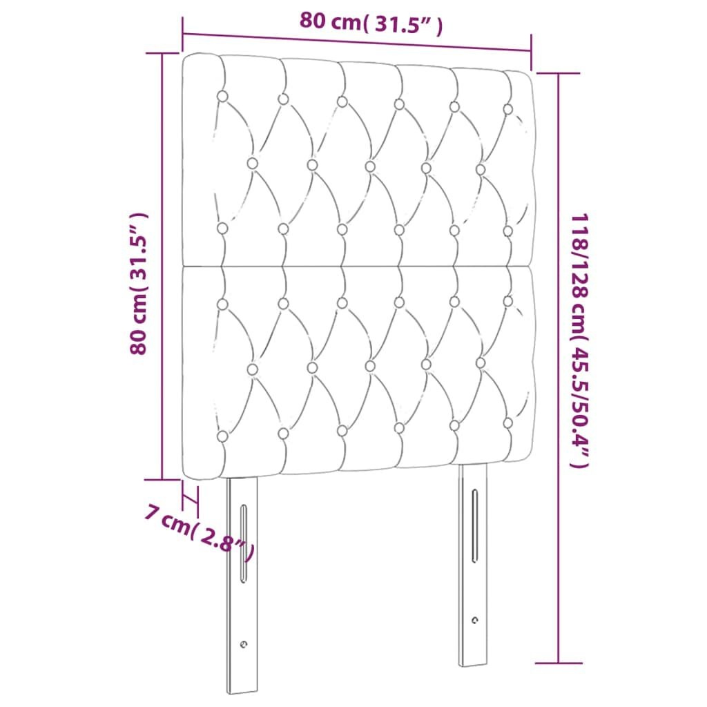 VidaXL Hoofdborden (2x) 80cm Zwart Fluweel - 60% Korting!