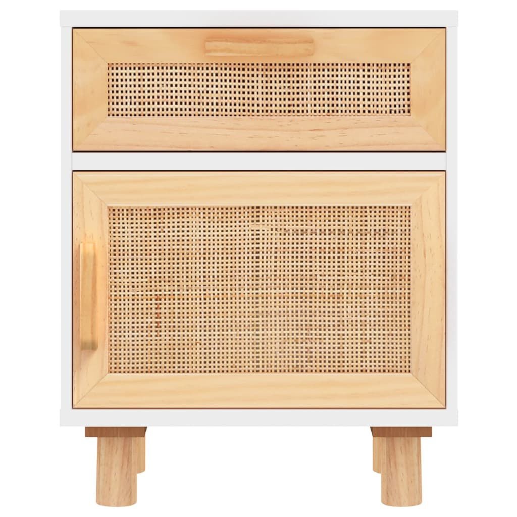 VidaXL Nachtkastjes (2x) Grenenhout/Rattan Wit -35%!