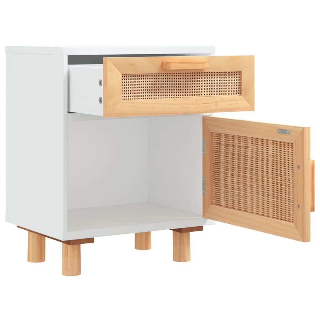 VidaXL Nachtkastjes (2x) Grenenhout/Rattan Wit -35%!