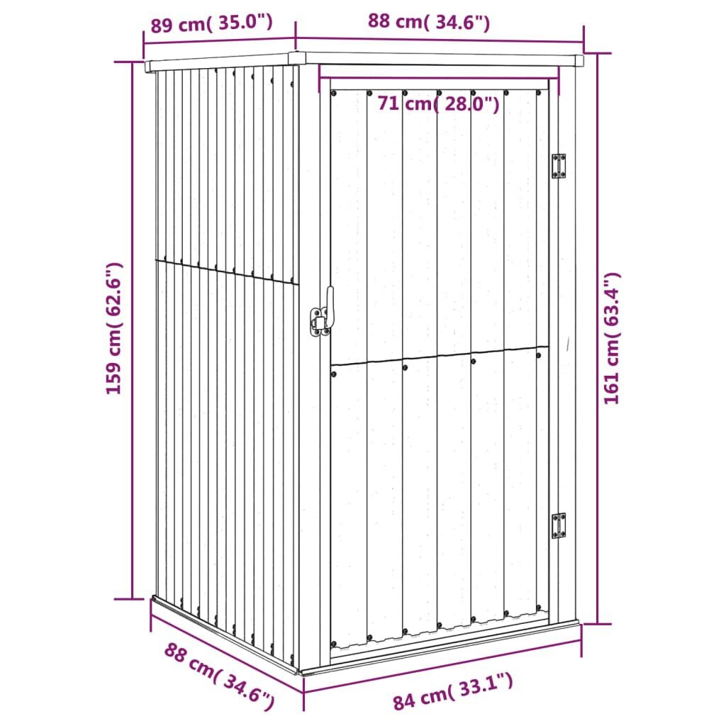Tuinschuur Gegalvaniseerd Staal Grijs 88x89x161cm - 55% Korting!
