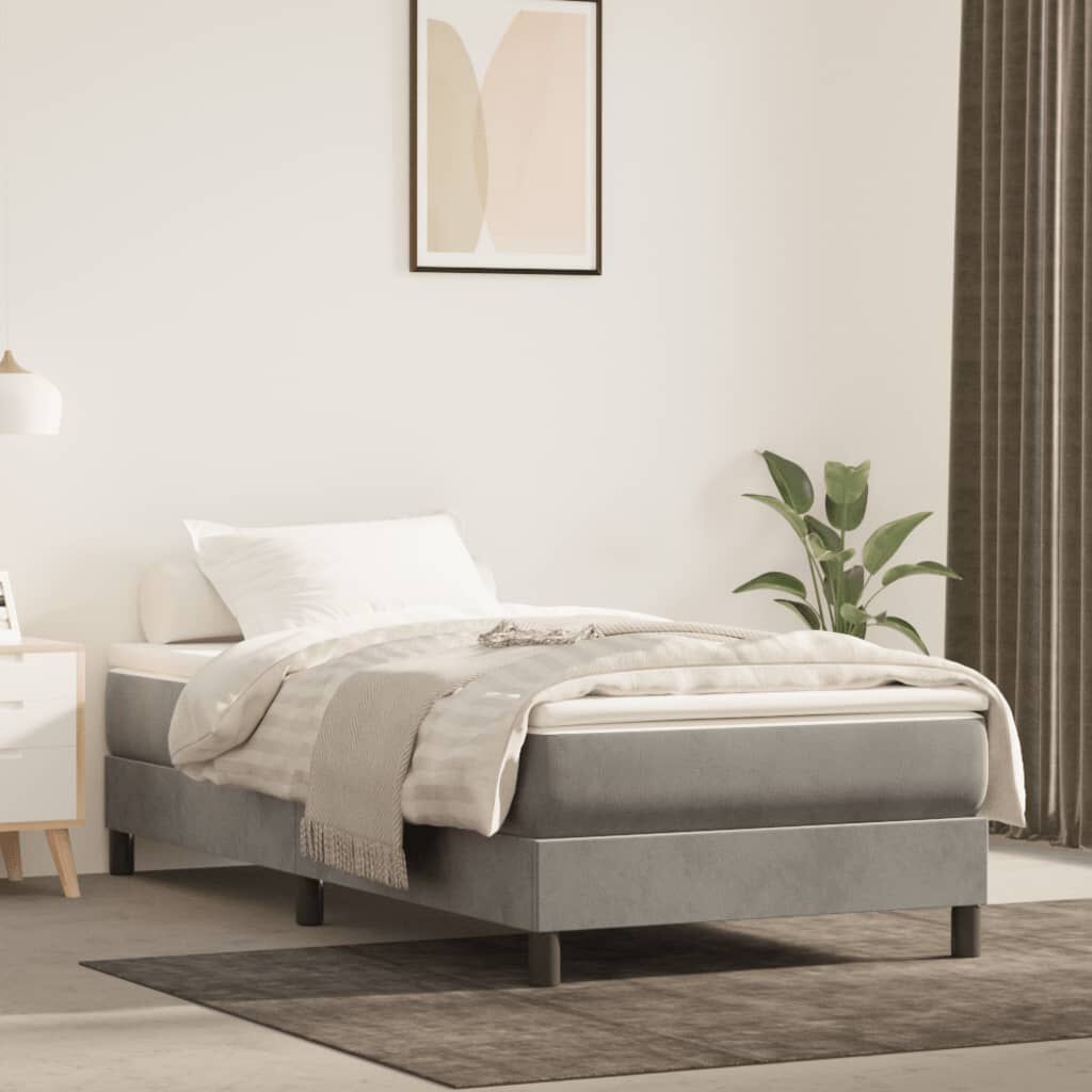 Lichtgrijs Fluwelen Bedframe 100x200cm - 35% Korting!