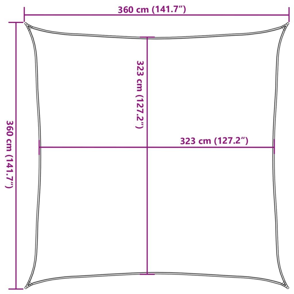 vidaXL Zonnezeil 3,6x3,6m Lichtgrijs - 35% Korting!