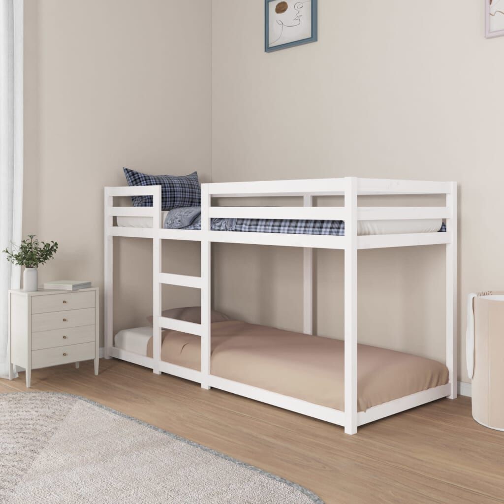 Stapelbed 80x200 Wit Grenen - 45% Korting! (Beschadigd Label)