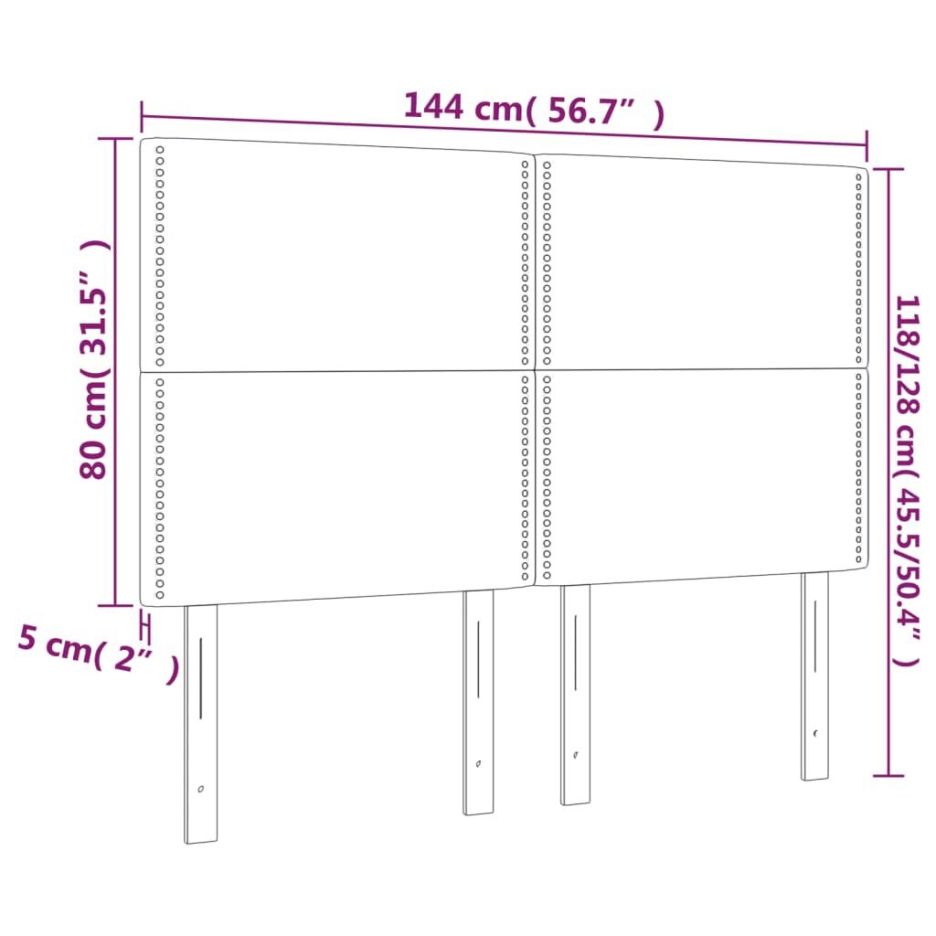 VidaXL Hoofdborden (4x) Lichtgrijs Fluweel - 35% Korting!