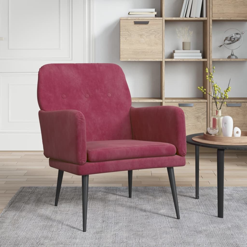 VidaXL Fluweel Fauteuil Wijnrood - 35% Korting!