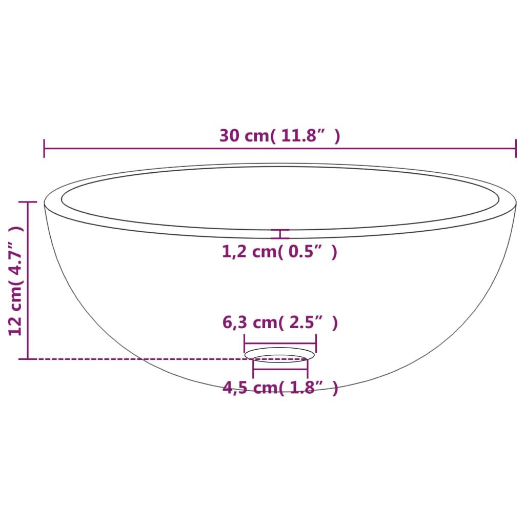 vidaXL Gouden Glas Wasbak 30cm - Beschadigd - 62% Korting!