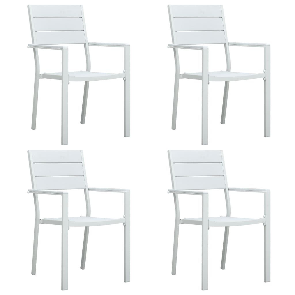 vidaXL Tuinstoelen (4 st) Wit Hout-look - 35% Korting!