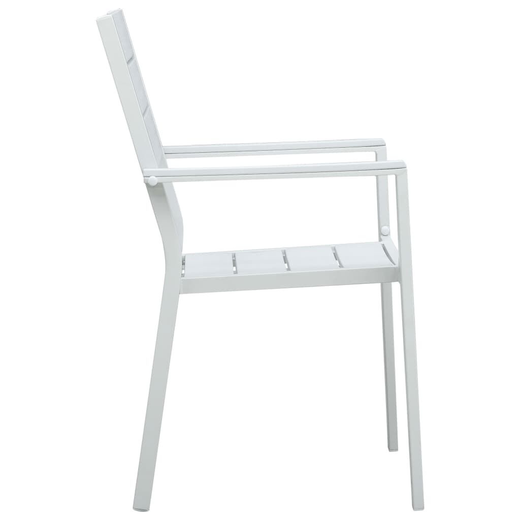 vidaXL Tuinstoelen (4 st) Wit Hout-look - 35% Korting!