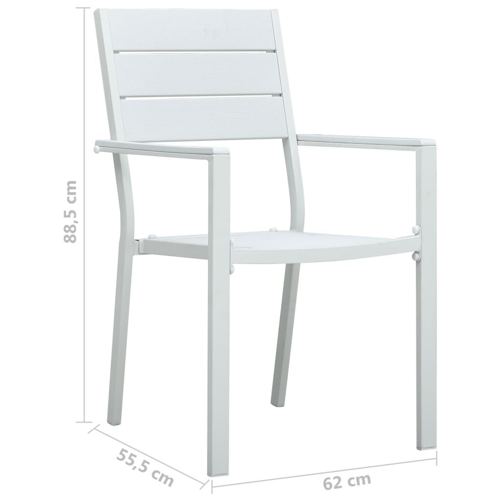 vidaXL Tuinstoelen (4 st) Wit Hout-look - 35% Korting!