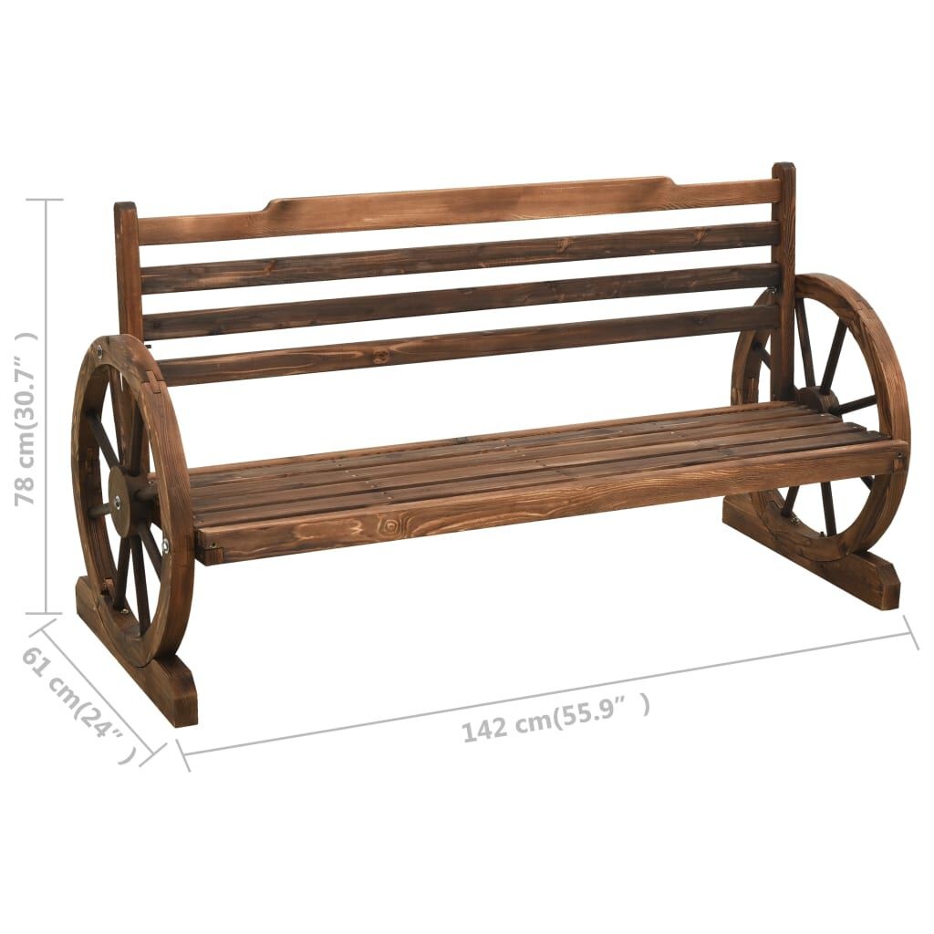 Tuinbank Vurenhout Wagenwiel 142cm - 35% Korting!