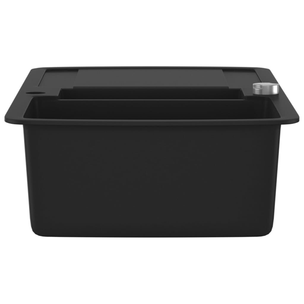 vidaXL Granieten Spoelbak Zwart Dubbel - 35% Korting!