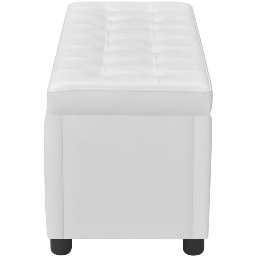vidaXL Opberghocker Wit Kunstleer - 35% Korting!