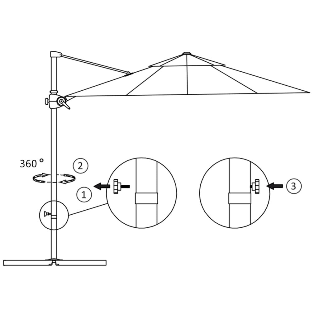 Zweefparasol Zand 300cm - 55% Korting! (Lichte Gebruikssporen)