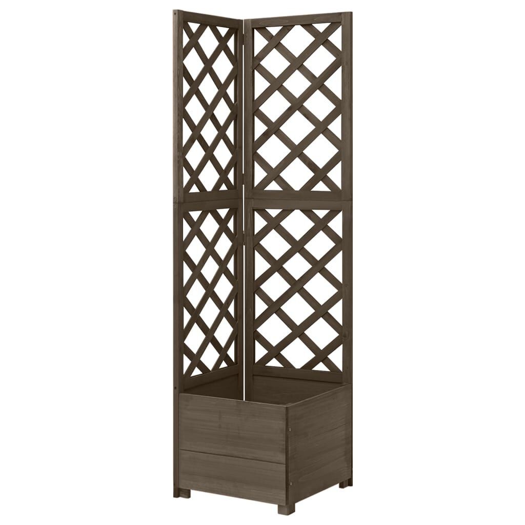VidaXL Hoek Plantenbak met Latwerk Grijs - Beschadigd - 55% Korting!