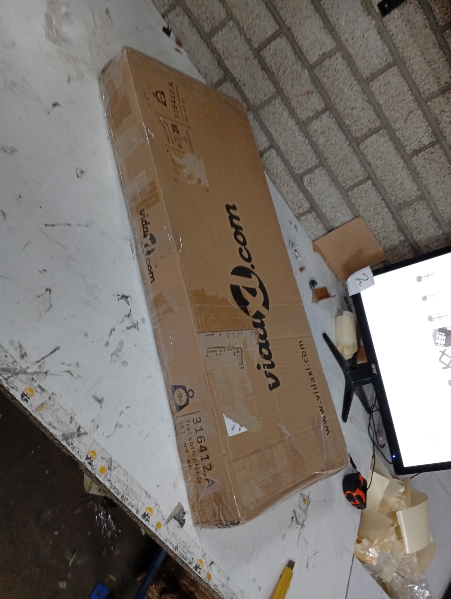 VidaXL Hoek Plantenbak met Latwerk Grijs - Beschadigd - 55% Korting!