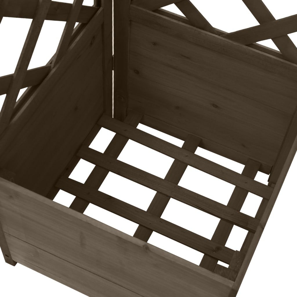 VidaXL Hoek Plantenbak met Latwerk Grijs - Beschadigd - 55% Korting!