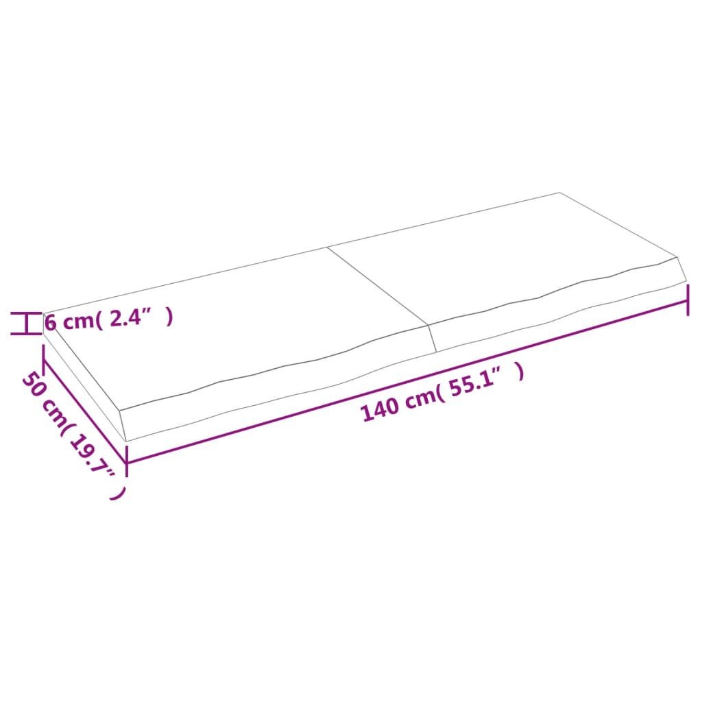 vidaXL Wastafelblad Eiken 140cm - 35% Korting! Massief Hout