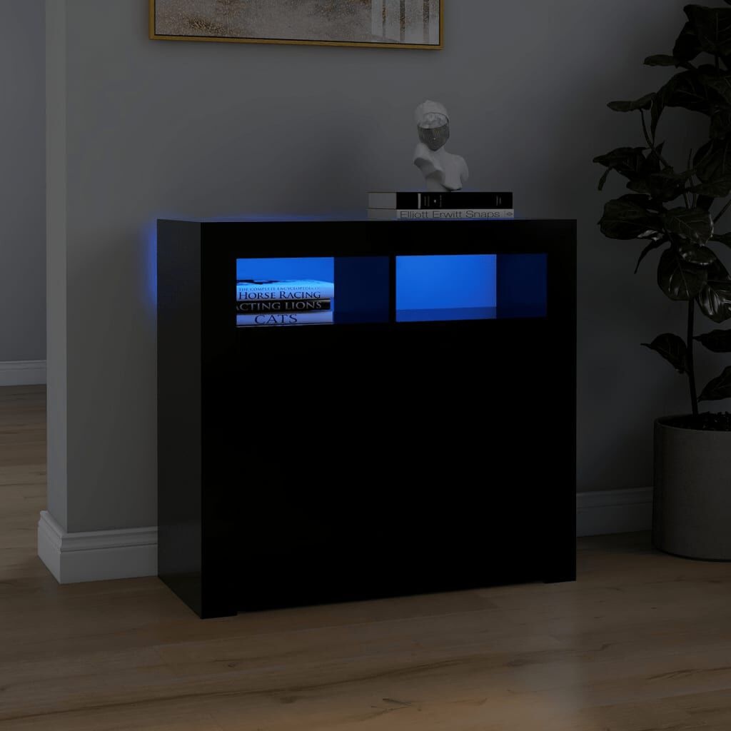 VidaXL Dressoir Zwart met LED - Deukje, 50% Korting!