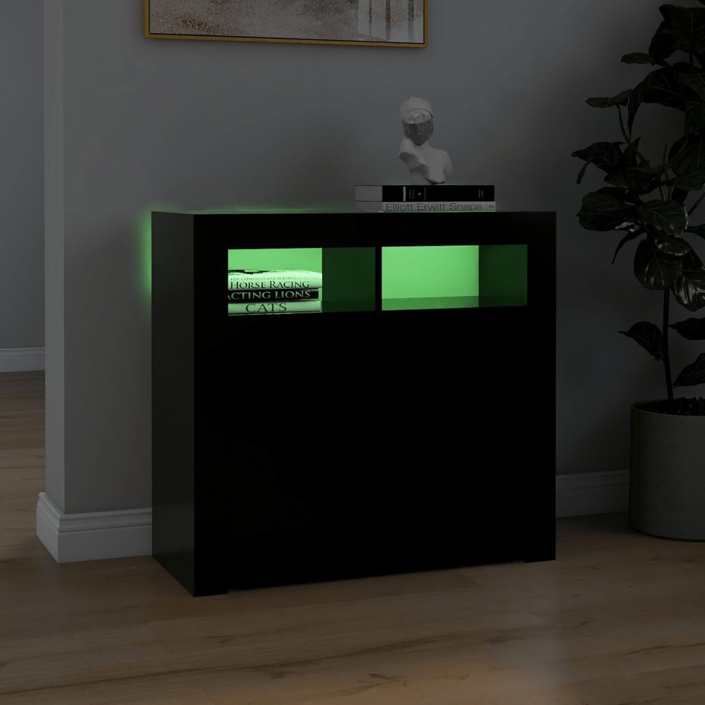 VidaXL Dressoir Zwart met LED - Deukje, 50% Korting!