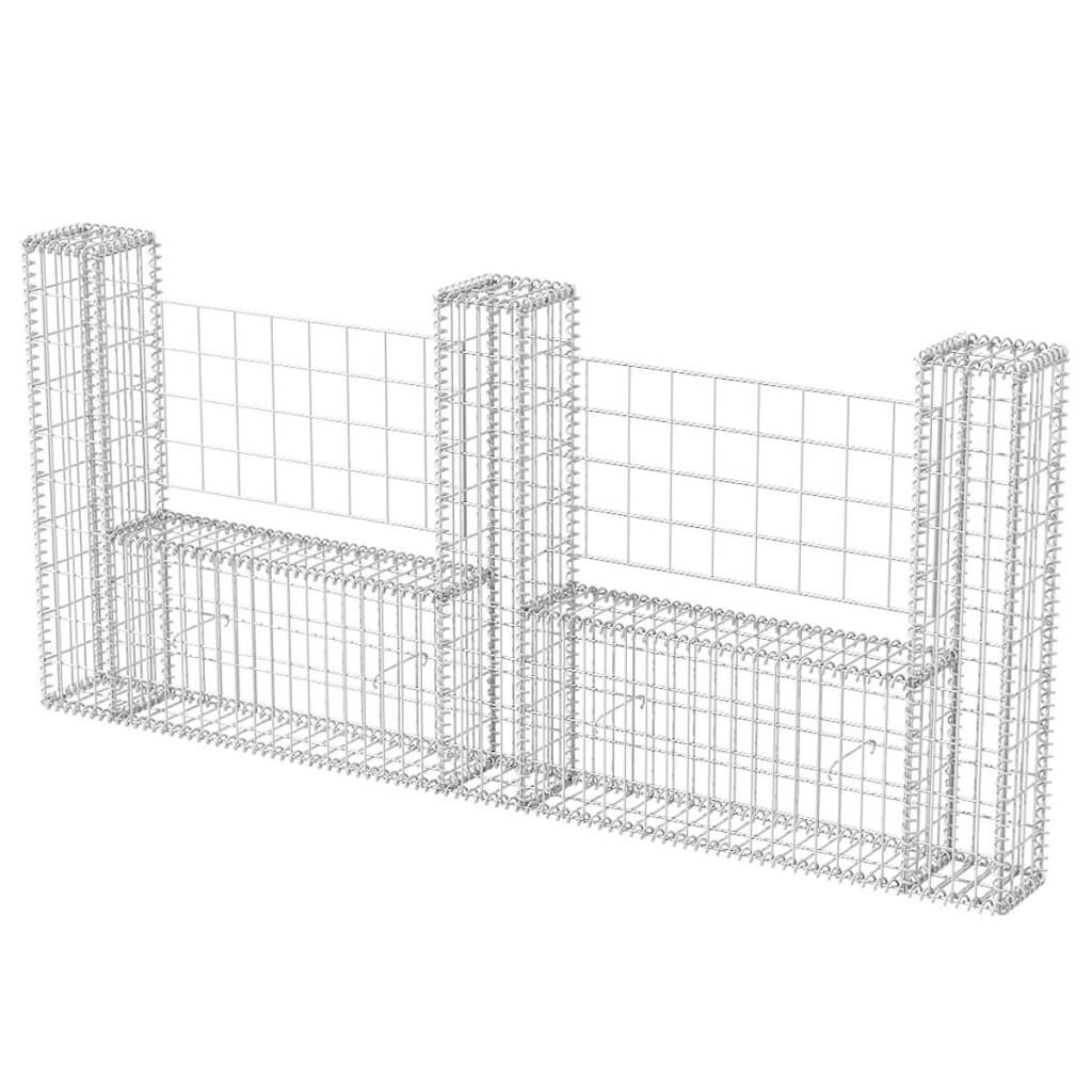 vidaXL Gabion Mand U-Vorm 240x20x100cm - 35% Korting!