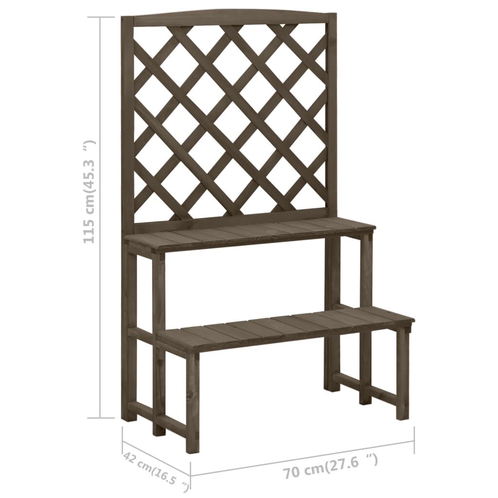 VidaXL Plantenrek Grijs Vurenhout 70x42x115cm - 35% Korting!