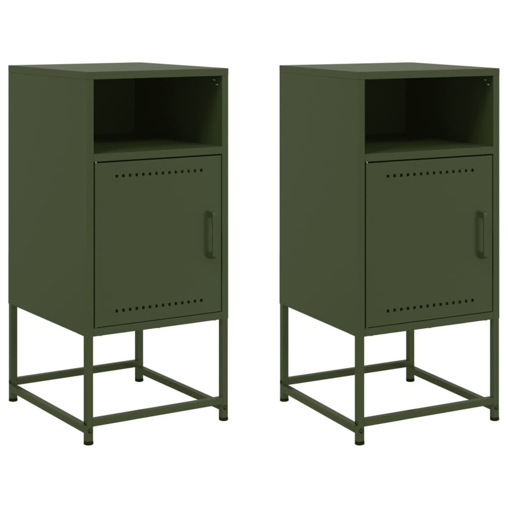 vidaXL Nachtkastjes (2x) Olijfgroen - 35% Korting!