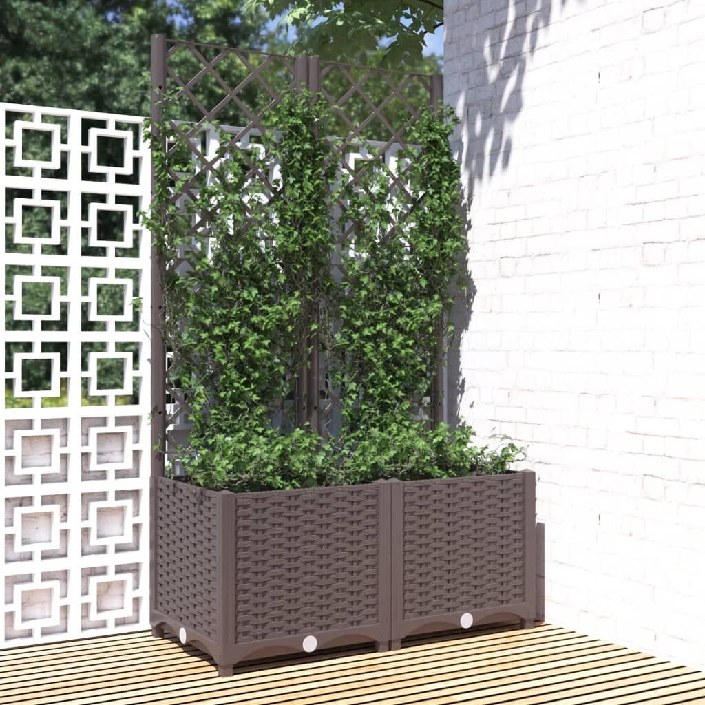VidaXL Plantenbak met Latwerk Bruin - 55% Korting! (Defect)