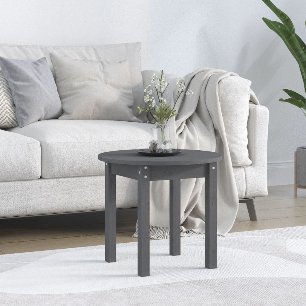 Salontafel Grenenhout Grijs Ø45cm -35%! Retourdeal