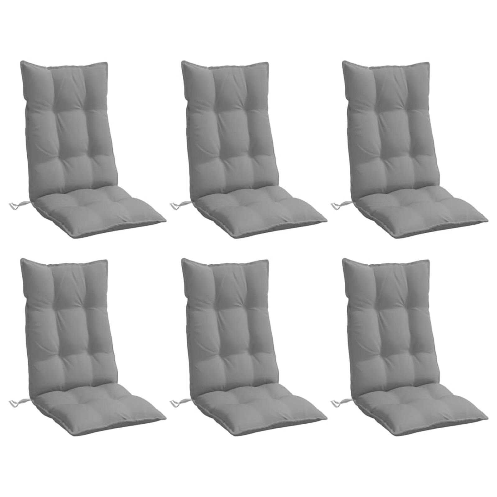 vidaXL Stoelkussens Hoge Rug, 6 st. Grijs - 45% Korting!
