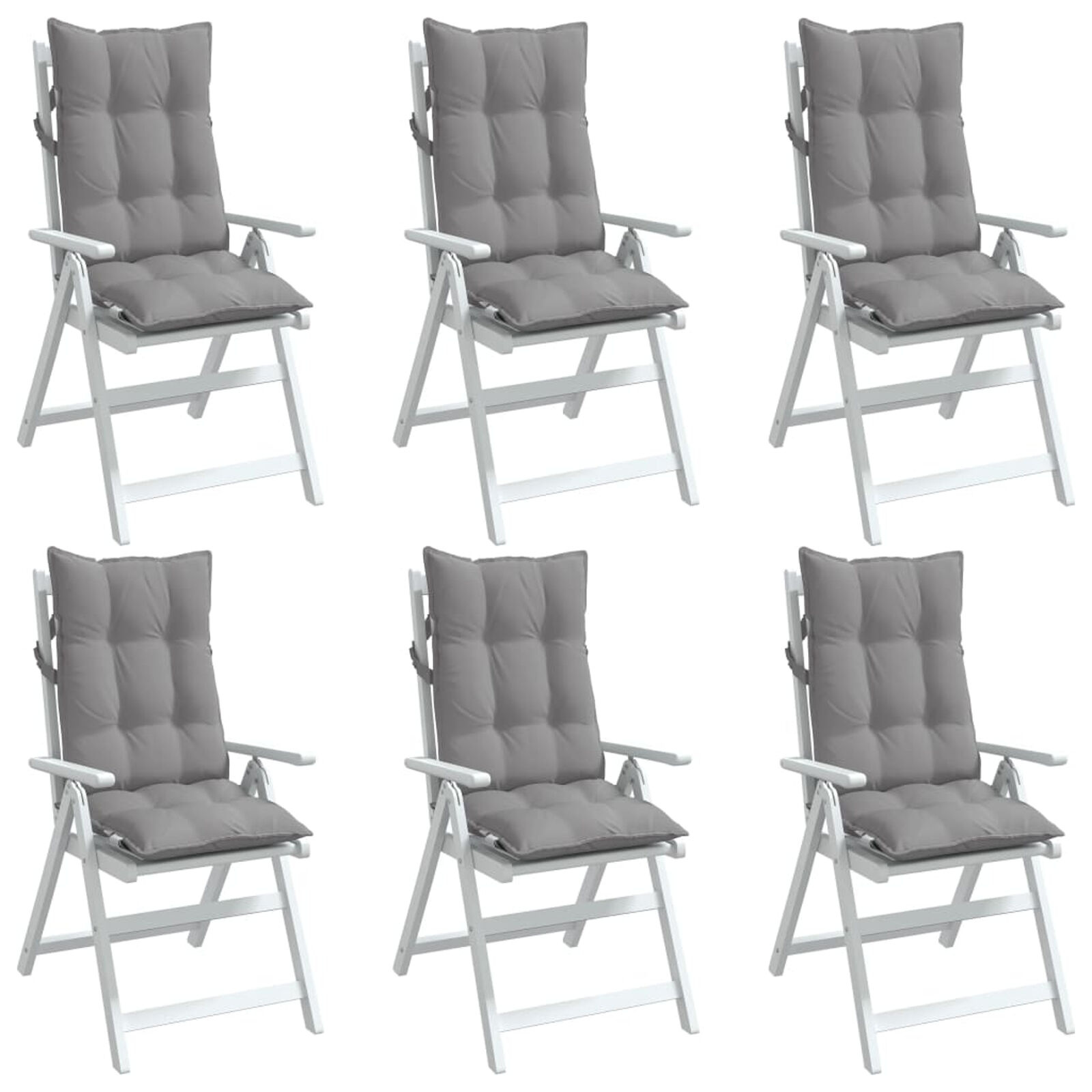 vidaXL Stoelkussens Hoge Rug, 6 st. Grijs - 45% Korting!
