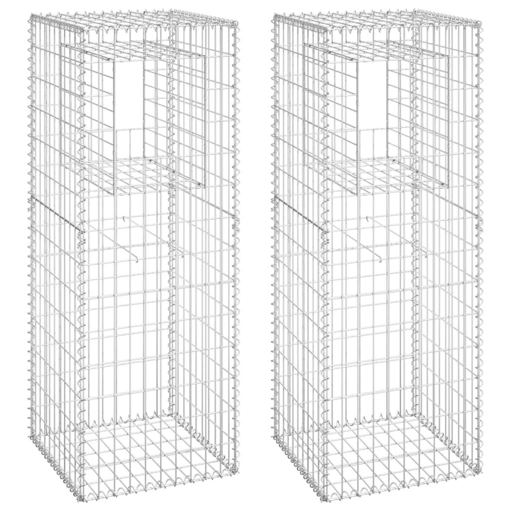 vidaXL Schanskorf Palen 2st 50x50x140cm IJzer -55% Korting!