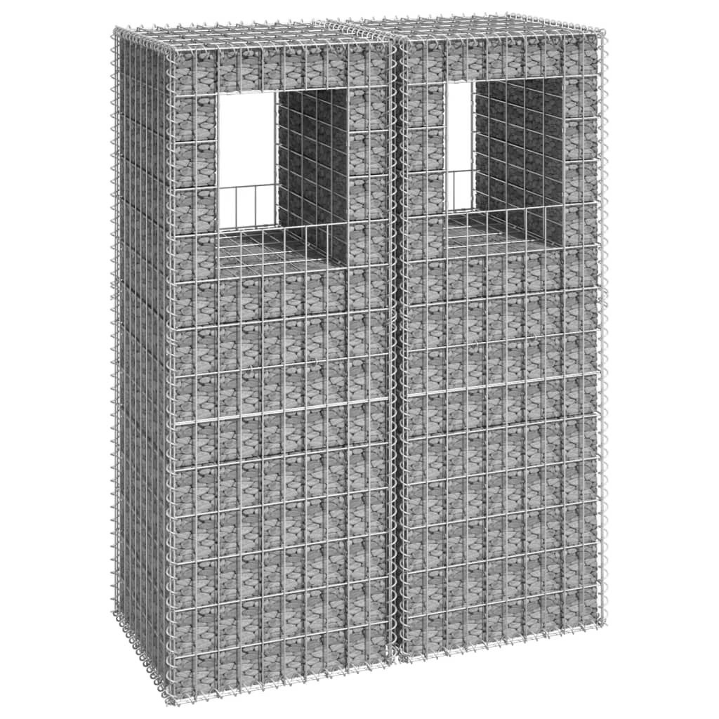 vidaXL Schanskorf Palen 2st 50x50x140cm IJzer -55% Korting!
