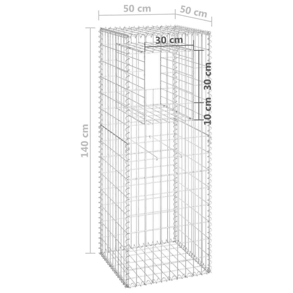 vidaXL Schanskorf Palen 2st 50x50x140cm IJzer -55% Korting!